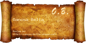 Oancsa Bella névjegykártya